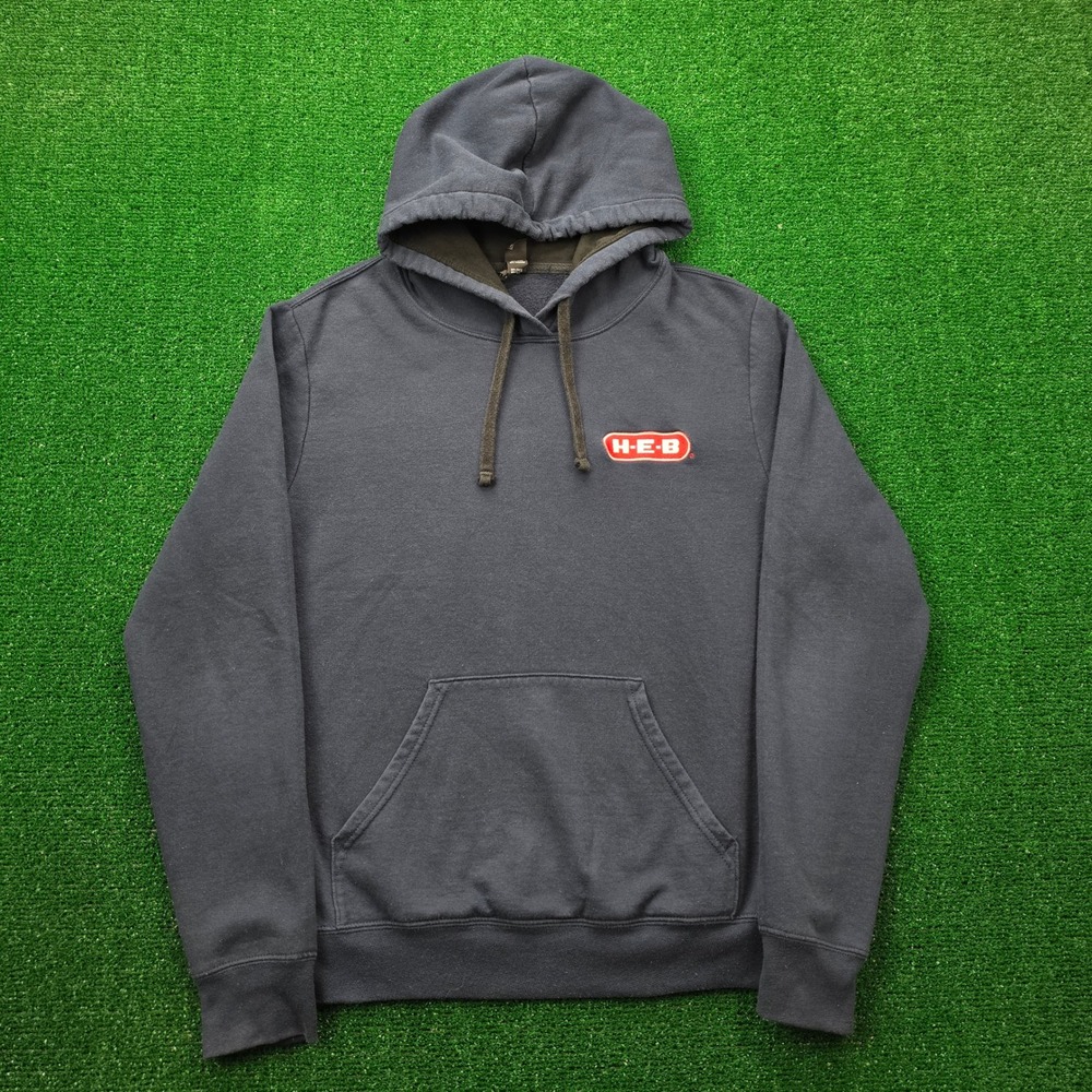 HEB Hoodie Sweatshirt Unisex Small Blue Pullover Employee Uniform Work Wear